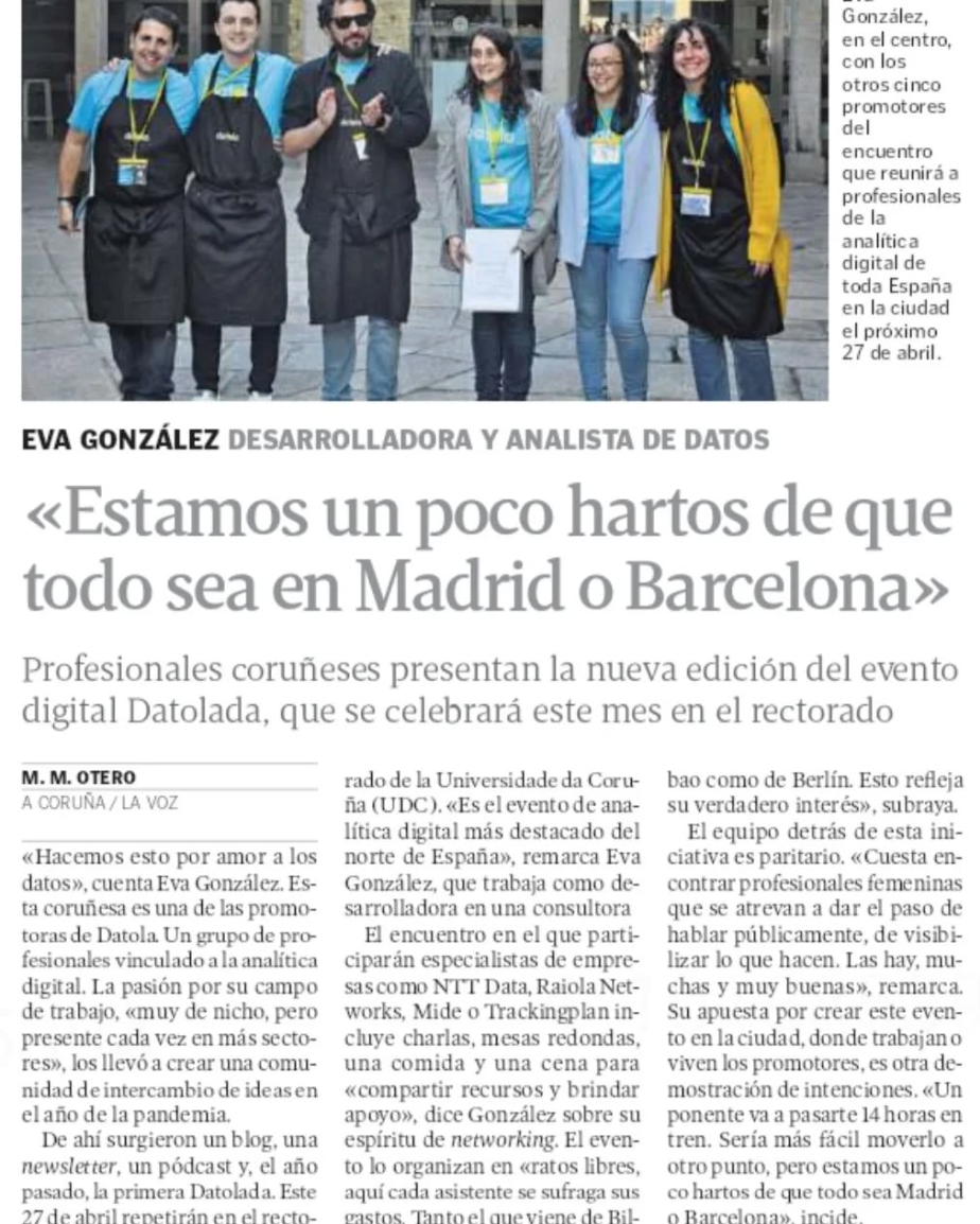 Estamos un poco hartos de que todo sea en Madrid o Barcelona