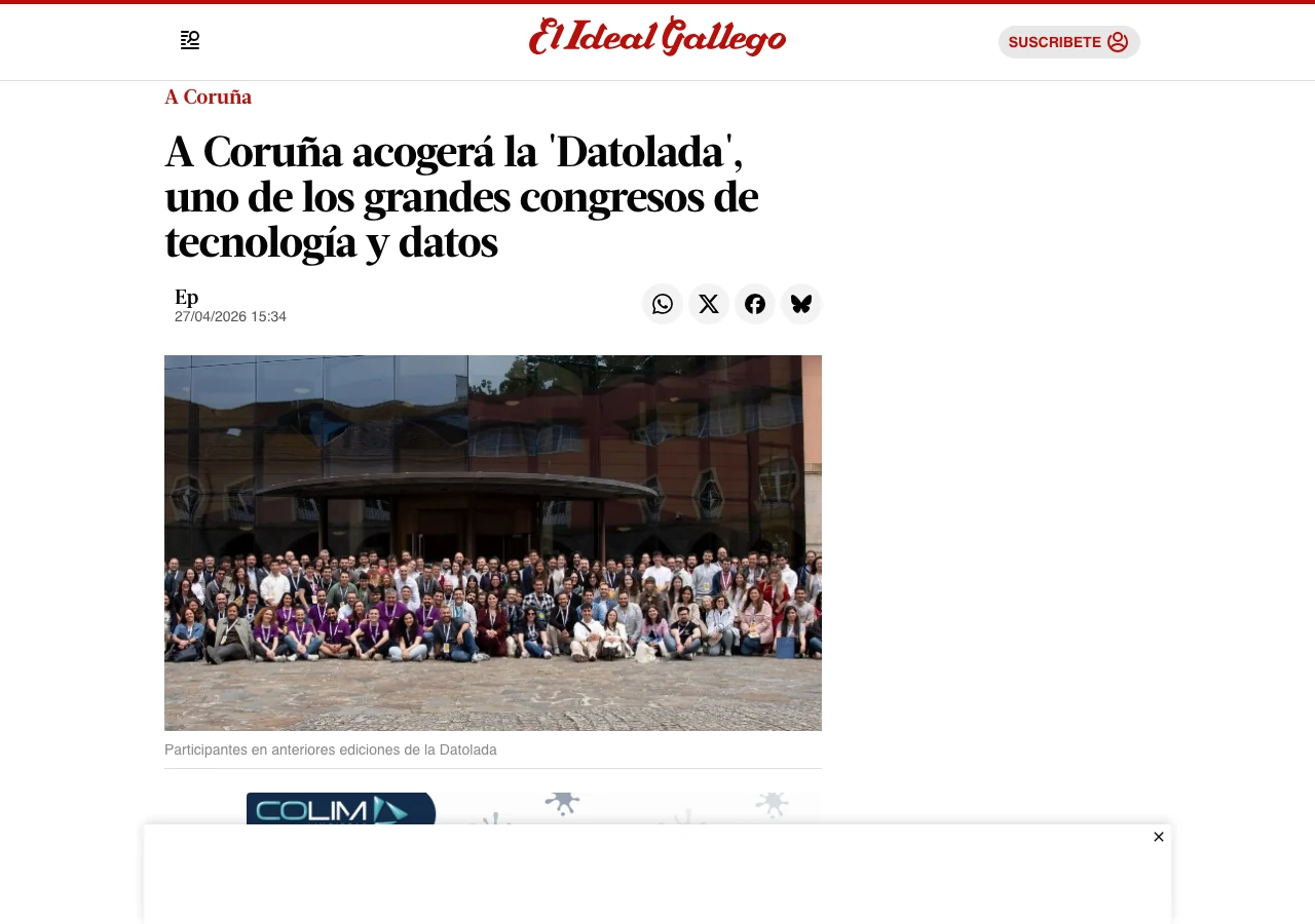 A Coruña acogerá la Datolada, uno de los grandes congresos de tecnología y datos
