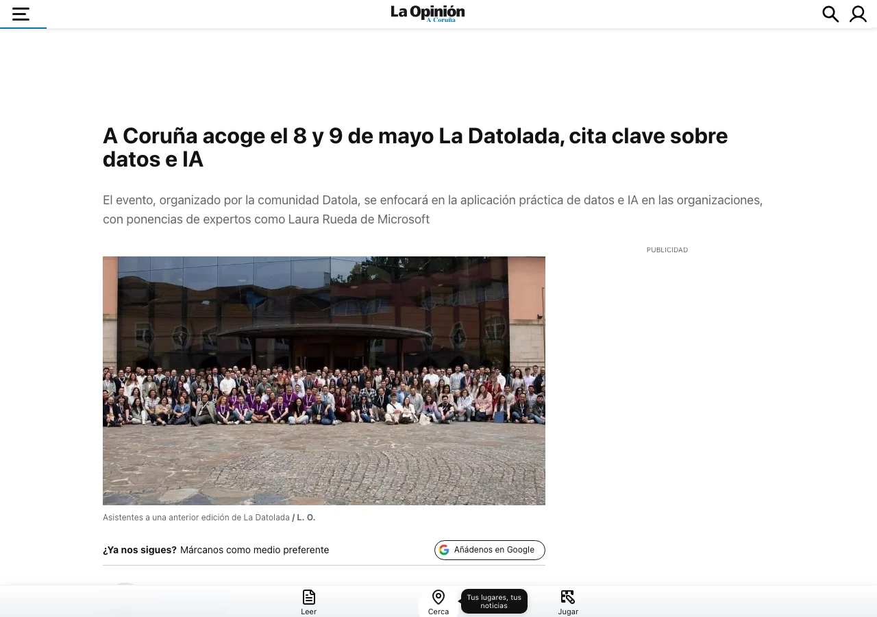 A Coruña acoge el 8 y 9 de mayo La Datolada, cita clave sobre datos e IA